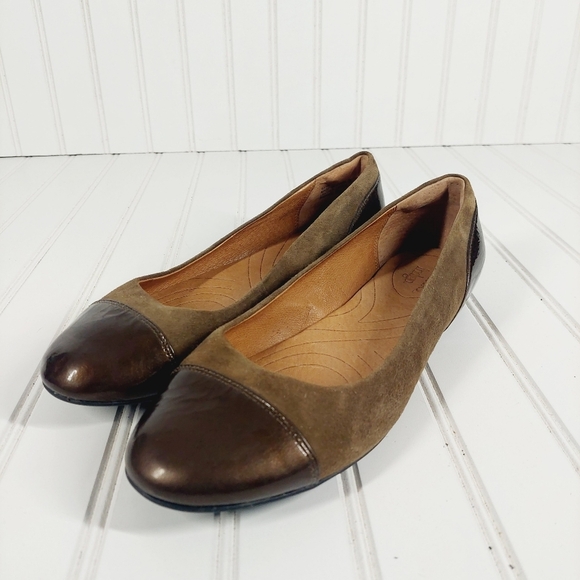 Clarks Indigo Leather Slip On Ballet Flats A668 - Picture 3 of 13